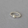 A simple and elegant elastic ring index finger ring with a cold style of irregular-shaped silver pearls from Japan and South Korea Specification image